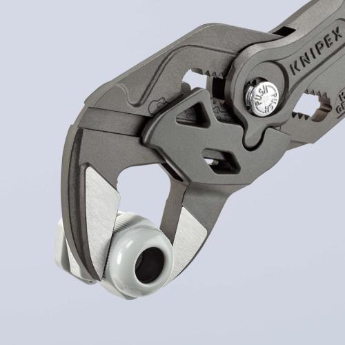 Knipex Pliers Wrench Plastic Coated Grey Atramentized 250mm 86 01 250